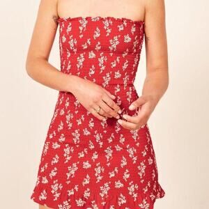 Reformation chantilly strapless mini dress